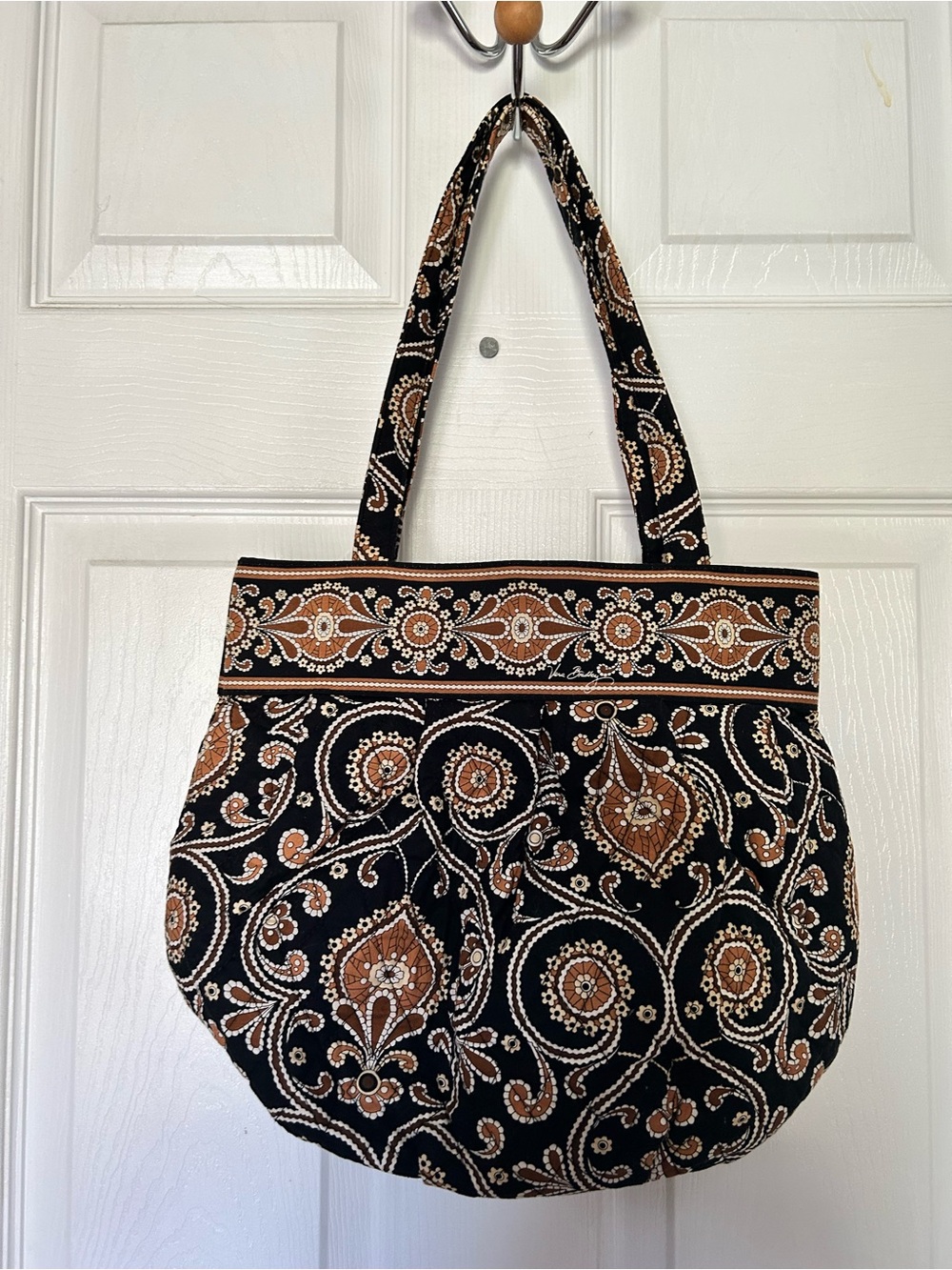 Vintage 2008 Vera Bradley Morgan Shoulder Bag Caffe Latte Perfect for Fall